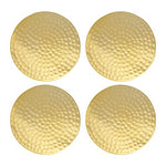 Bar Box Gold Plating Hammered Design Coasters with Velvet Base for Drinks, Mugs